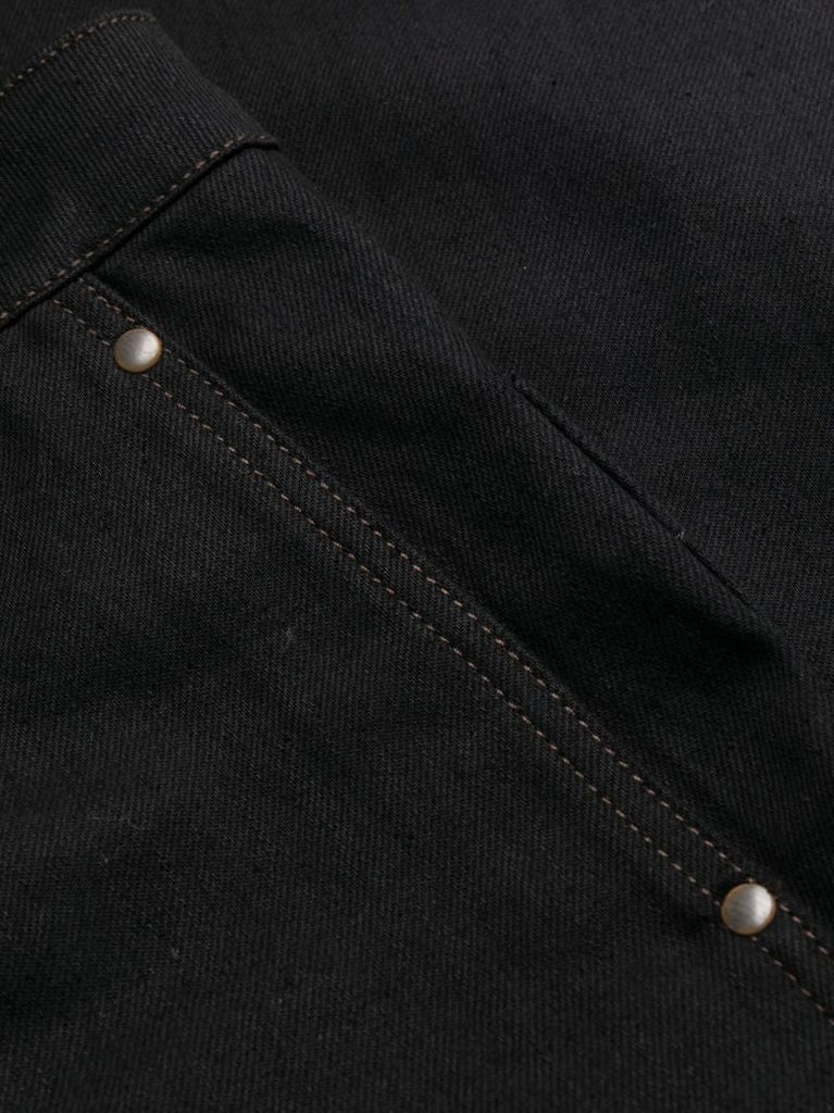 Black Twisted High-rise Straight Jeans