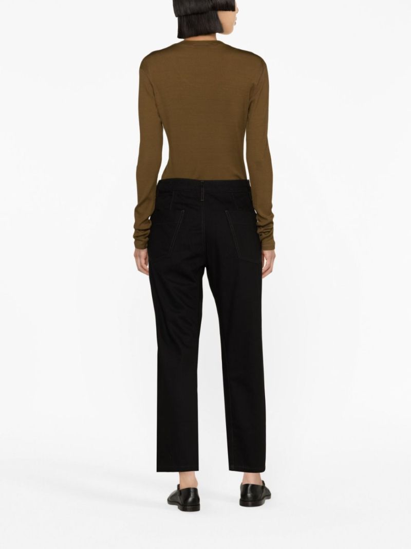 Black Twisted High-rise Straight Jeans