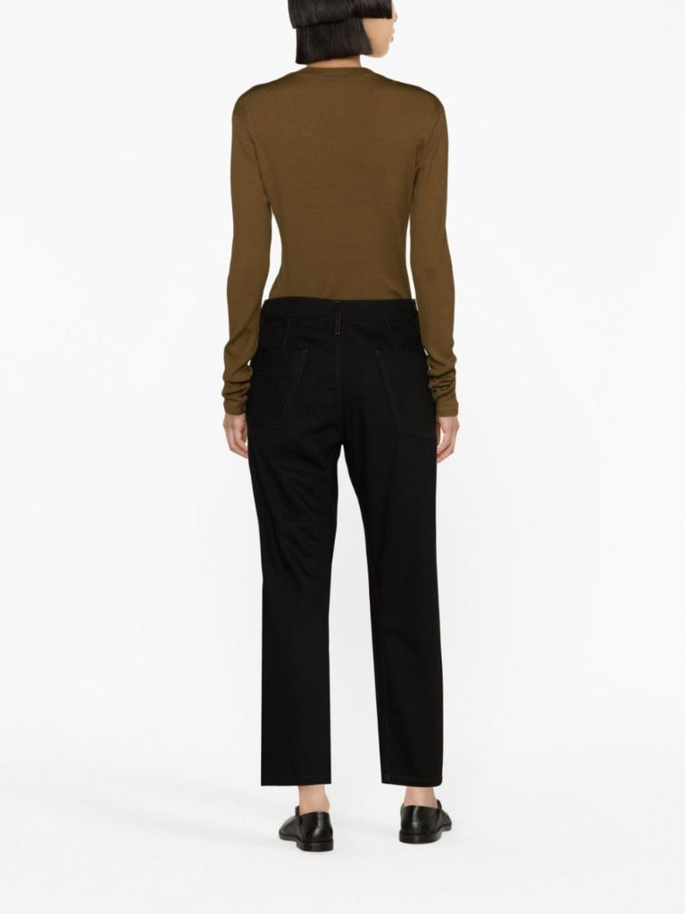 Black Twisted High-rise Straight Jeans