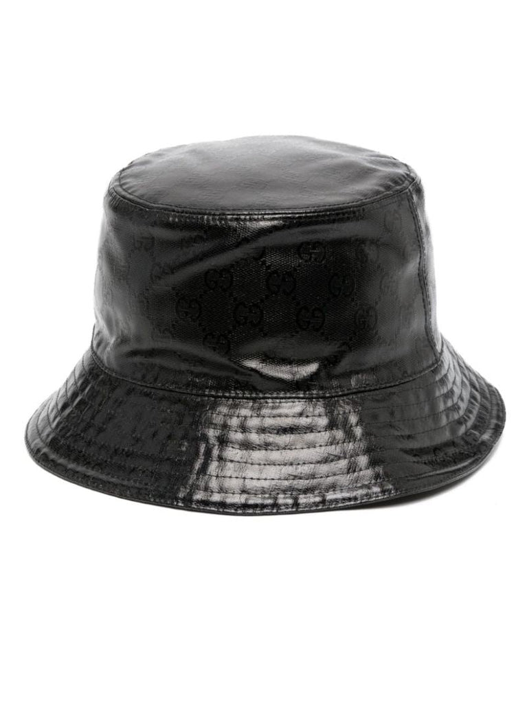 Black Logo-embossed Cotton Bucket Hat