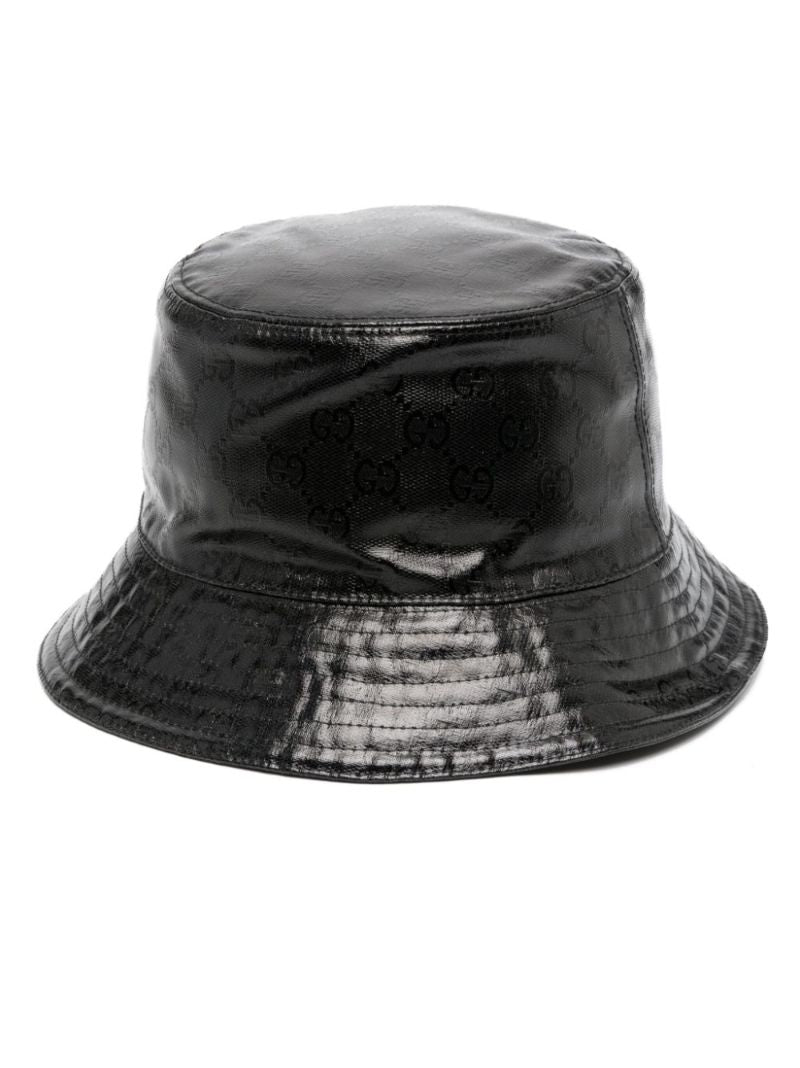 Black Logo-embossed Cotton Bucket Hat