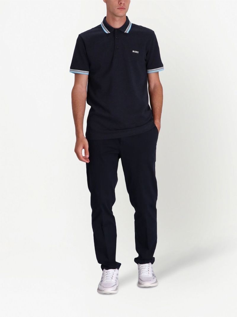 Blue Paddy Logo Embroidered Polo Shirt