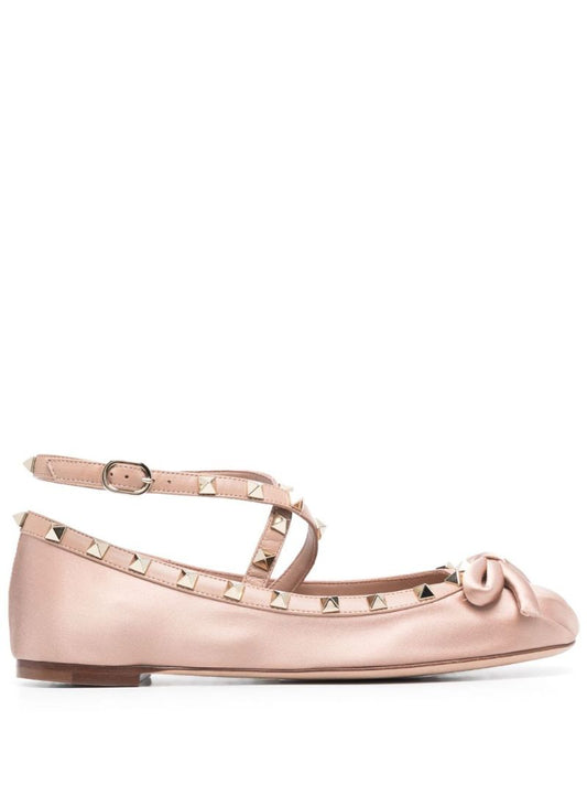 Pink Rockstud Bow Ballet Shoes