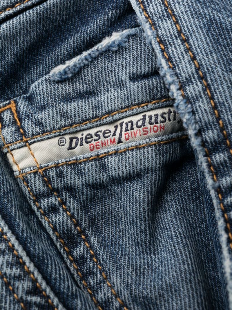 Blue Flared-leg Cargo Jeans