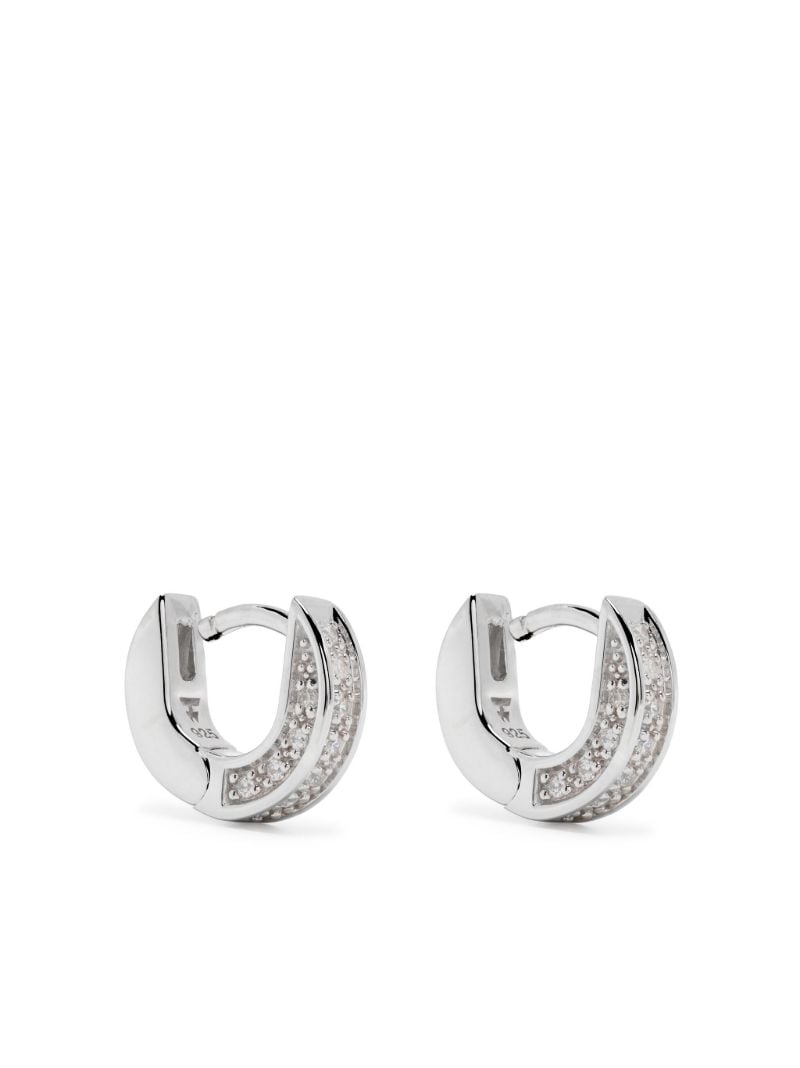 Sterling Silver Nova Huggies Zirconia Earrings