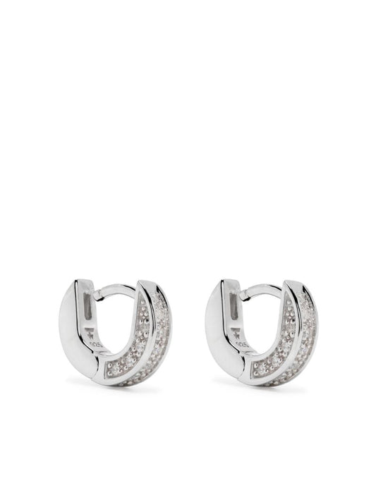 Sterling Silver Nova Huggies Zirconia Earrings