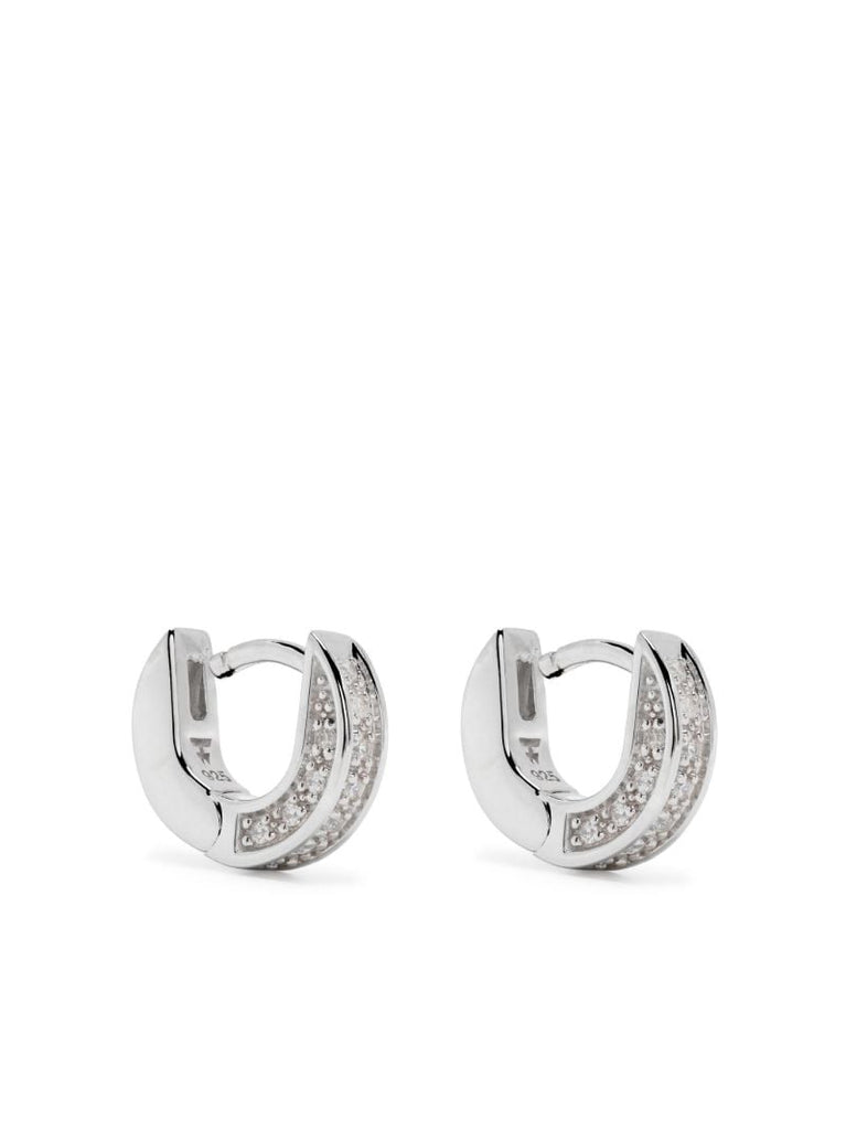 Sterling Silver Nova Huggies Zirconia Earrings