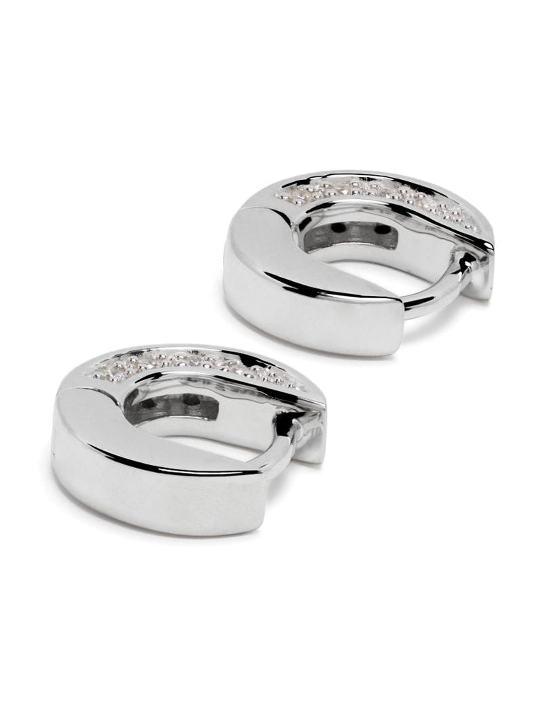 Sterling Silver Nova Huggies Zirconia Earrings