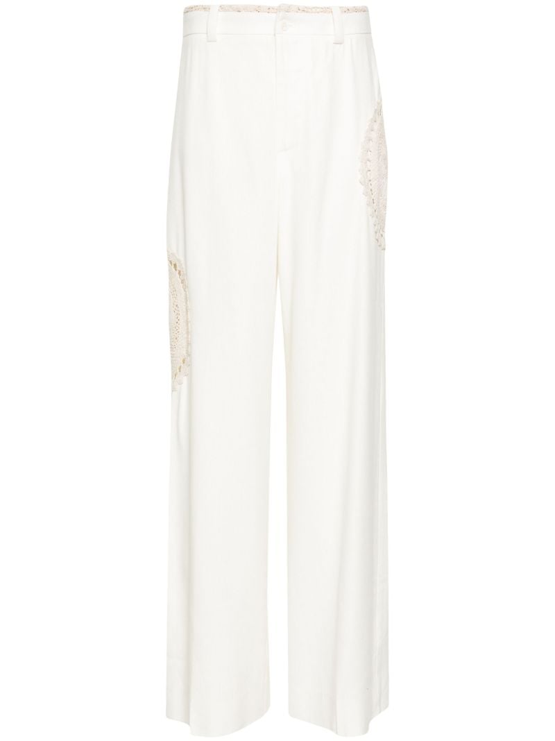White Atacama Wide Leg Trousers