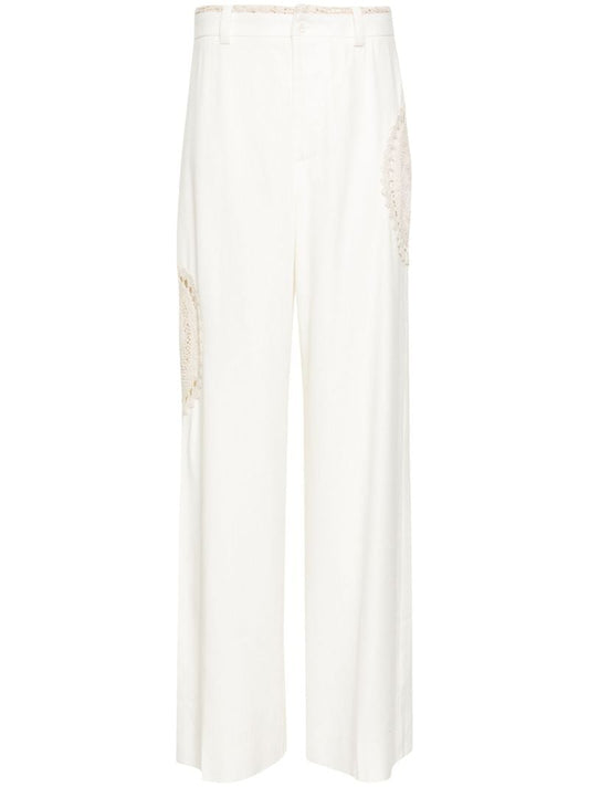 White Atacama Wide Leg Trousers