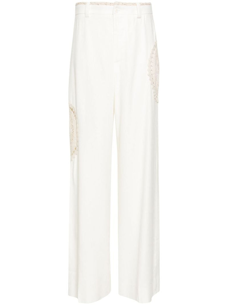 White Atacama Wide Leg Trousers