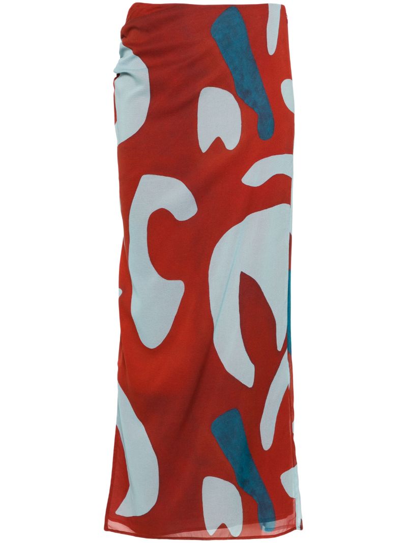 Red Frankie Midi Skirt