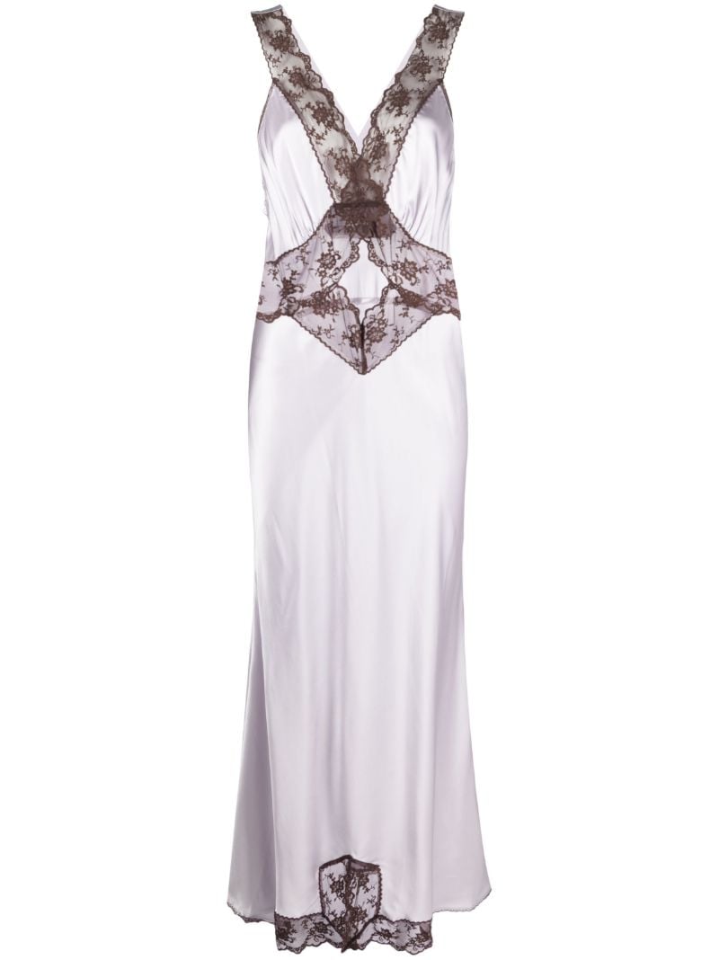 Purple Aries Cut-out Silk Dress