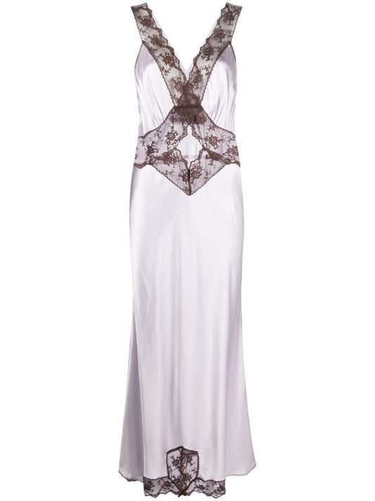 Purple Aries Cut-out Silk Dress
