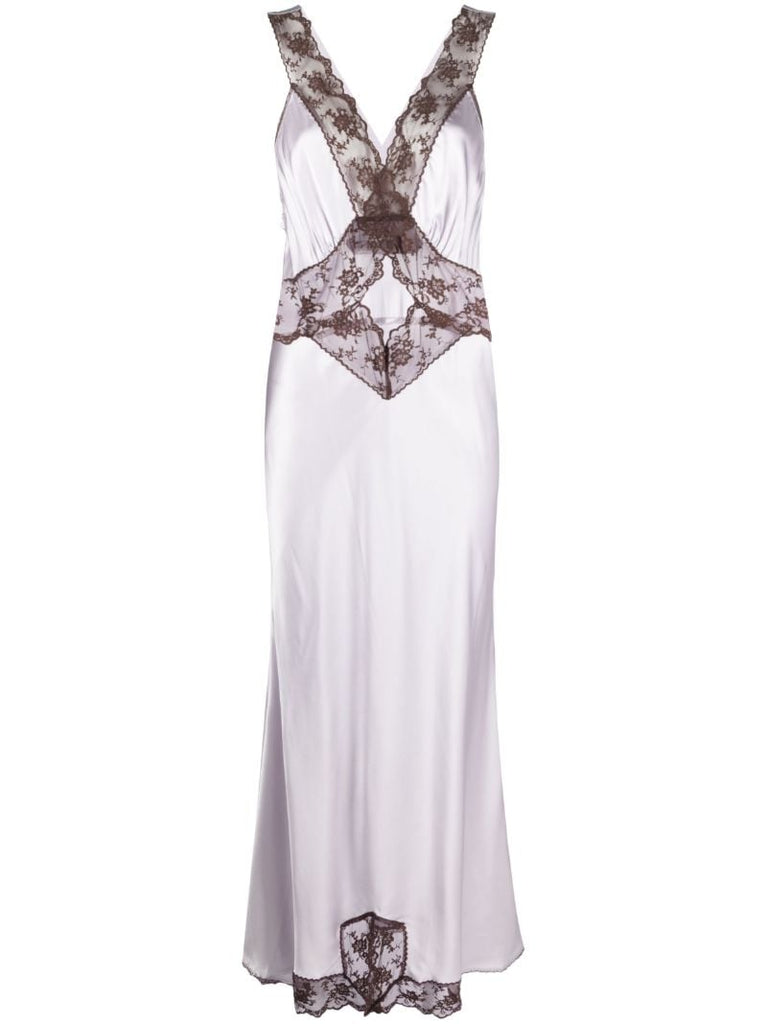 Purple Aries Cut-out Silk Dress