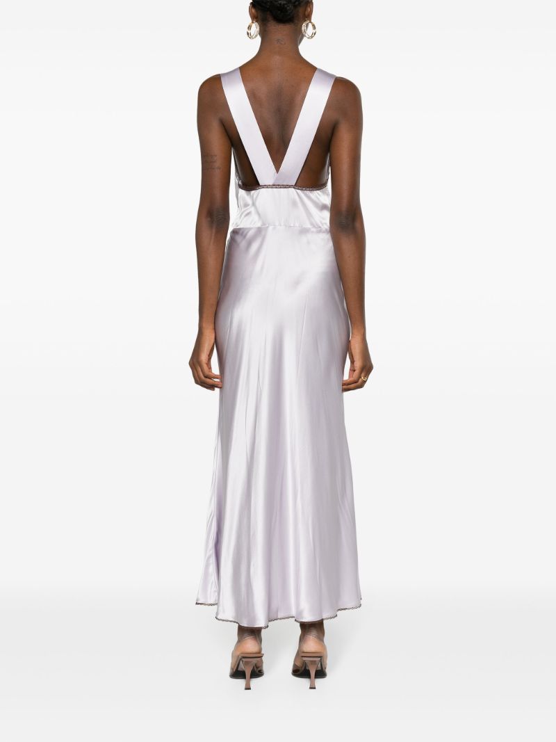 Purple Aries Cut-out Silk Dress