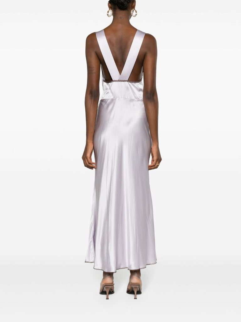 Purple Aries Cut-out Silk Dress