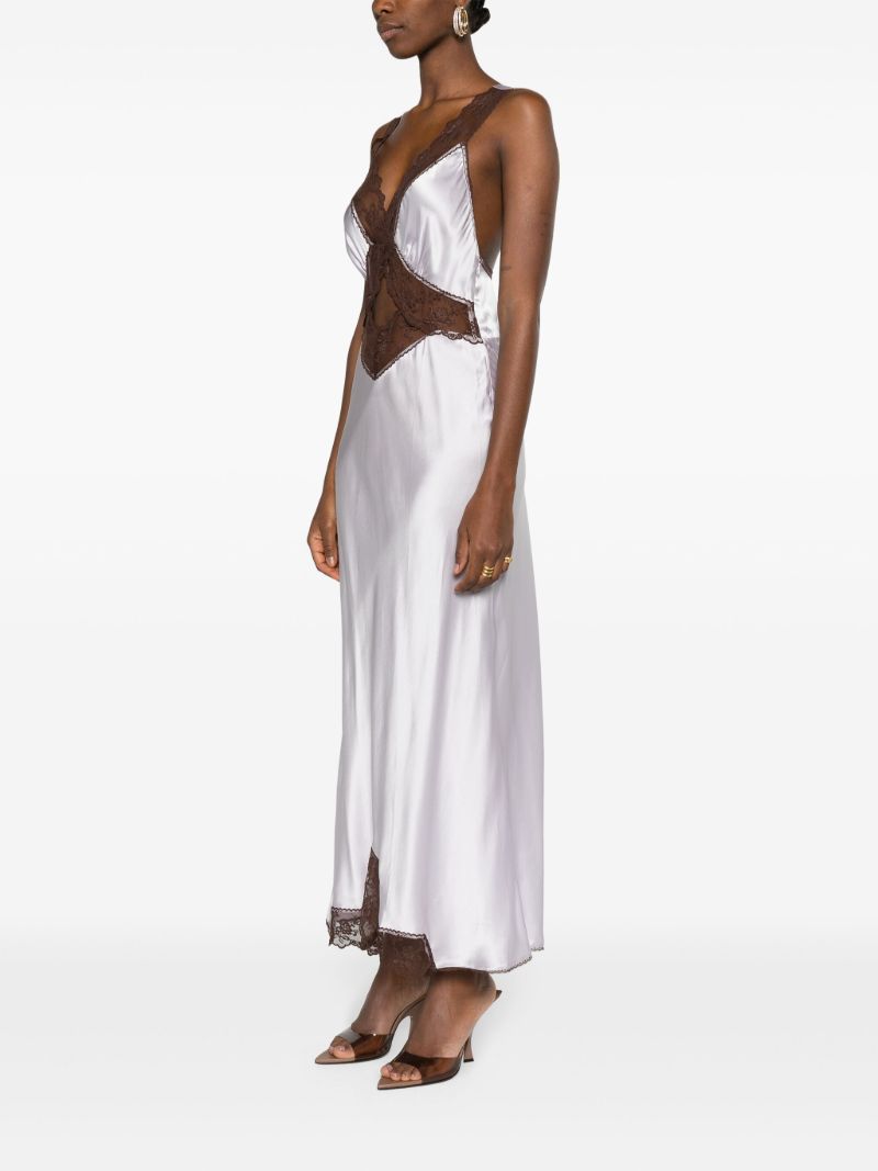 Purple Aries Cut-out Silk Dress