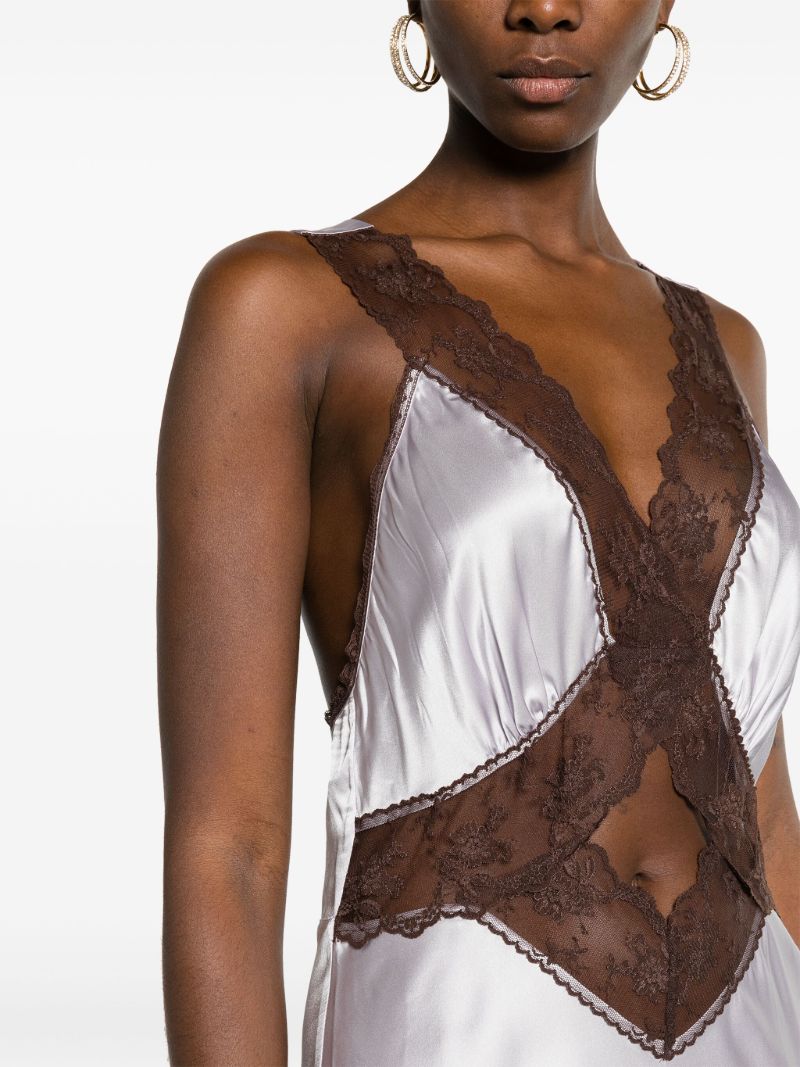 Purple Aries Cut-out Silk Dress