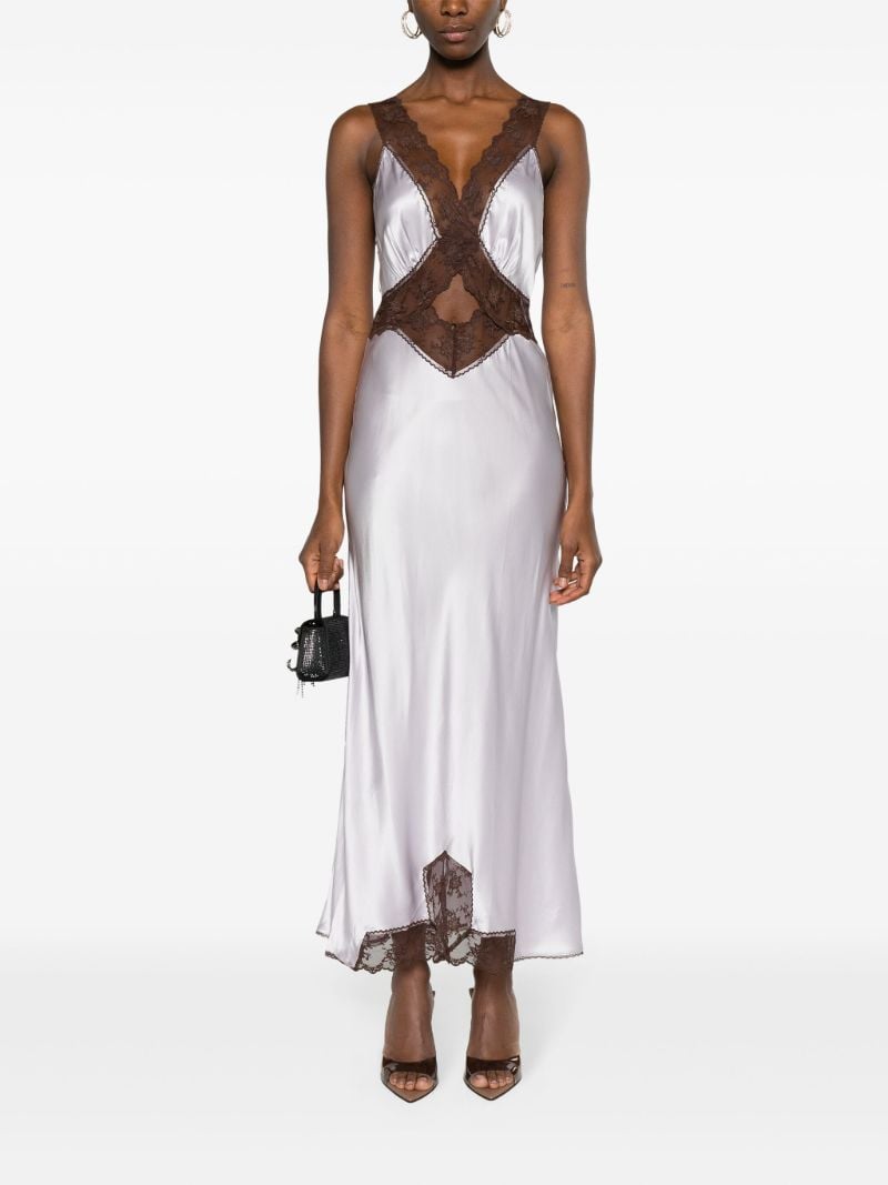 Purple Aries Cut-out Silk Dress