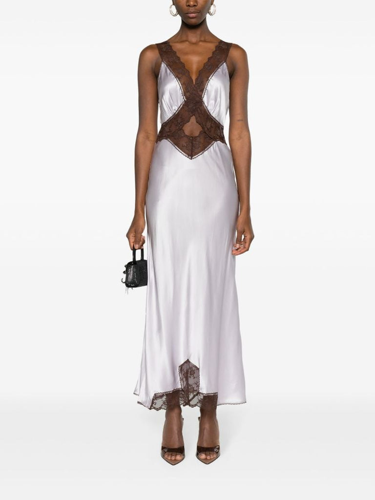 Purple Aries Cut-out Silk Dress