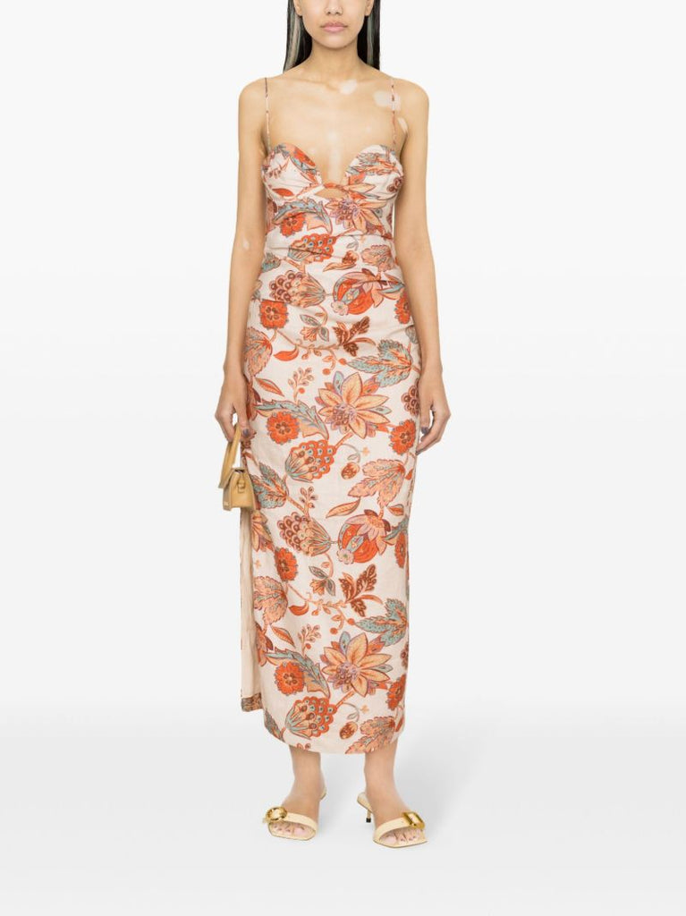 Orange Noemi Midi Dress