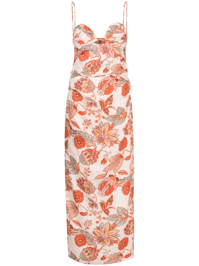 Orange Noemi Midi Dress