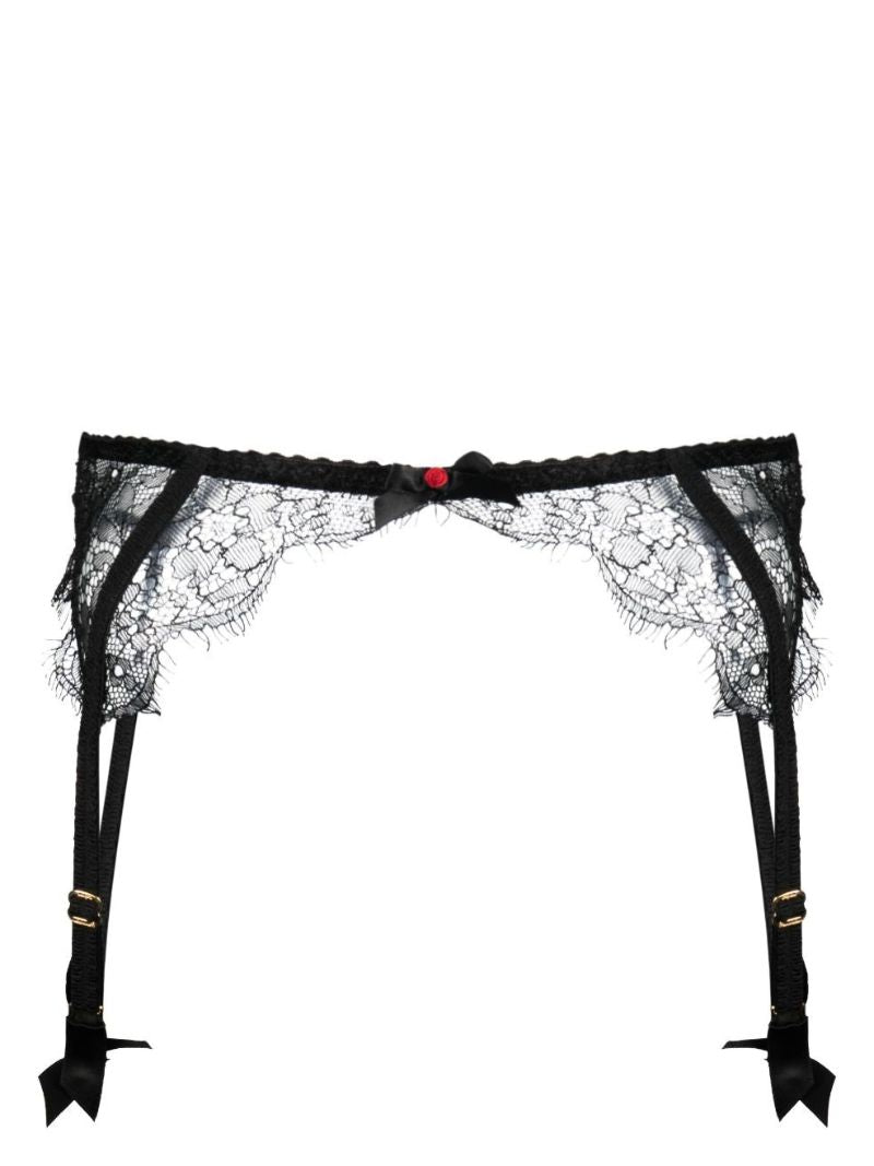 Black Lorna Floral Lace Suspenders