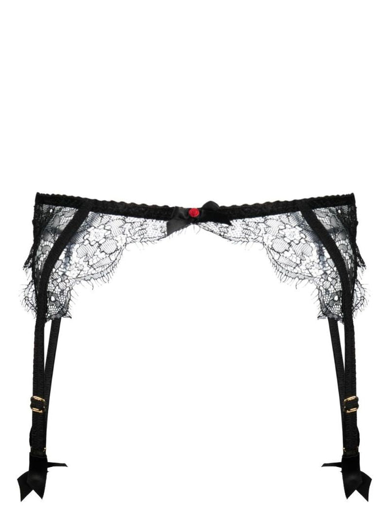 Black Lorna Floral Lace Suspenders