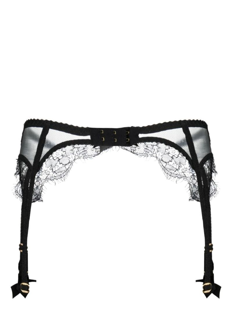 Black Lorna Floral Lace Suspenders