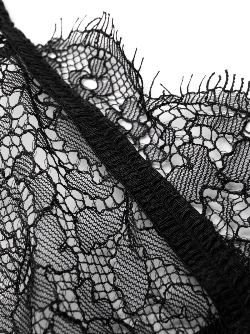 Black Lorna Floral Lace Suspenders