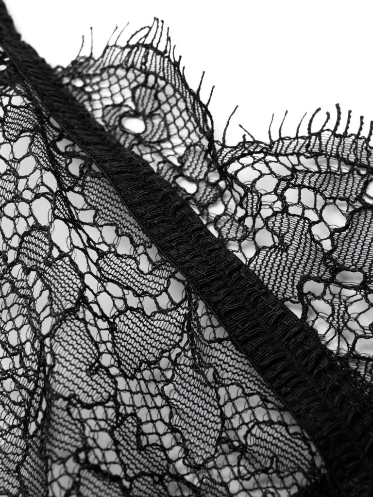 Black Lorna Floral Lace Suspenders
