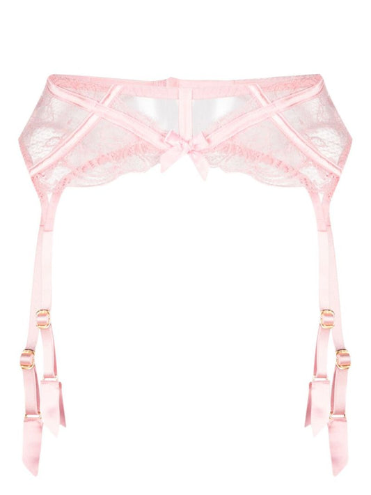 Pink Lace-embellished Suspender Belt