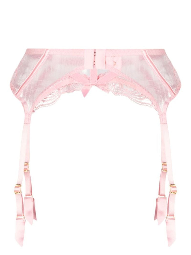 Pink Lace-embellished Suspender Belt