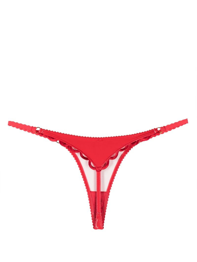 Red Zarya Scalloped-trim Thong