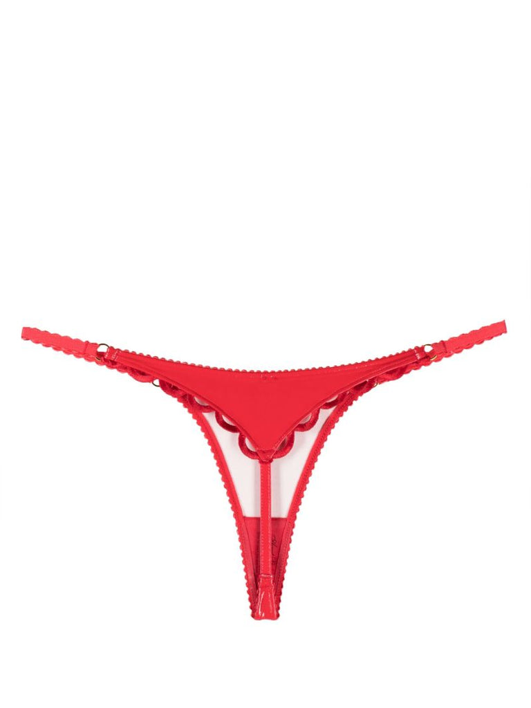 Red Zarya Scalloped-trim Thong