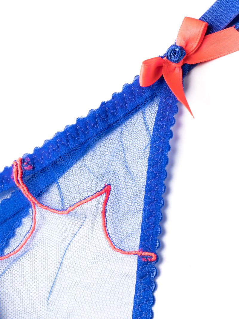 Blue Lorna Sheer Tulle Thong