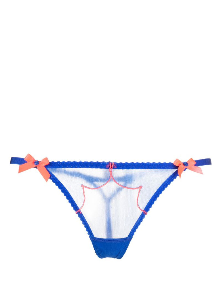 Blue Lorna Sheer Tulle Thong
