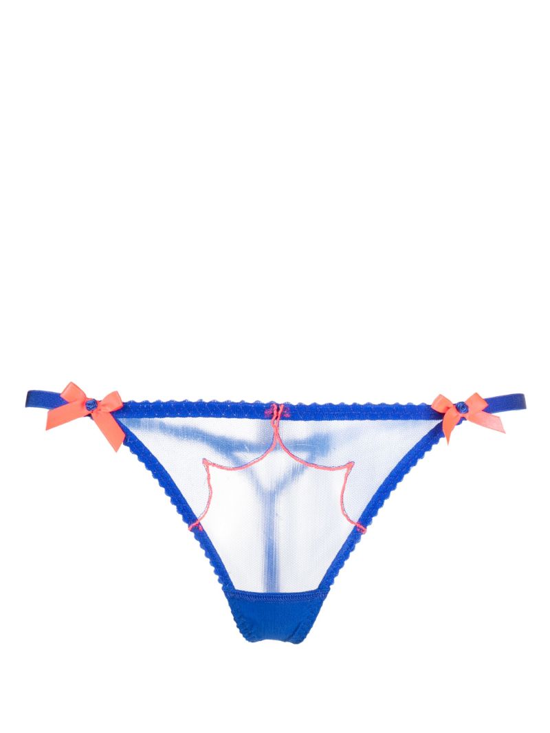 Blue Lorna Sheer Tulle Thong