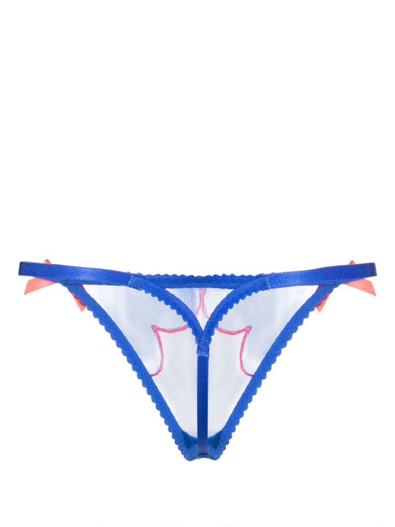 Blue Lorna Sheer Tulle Thong