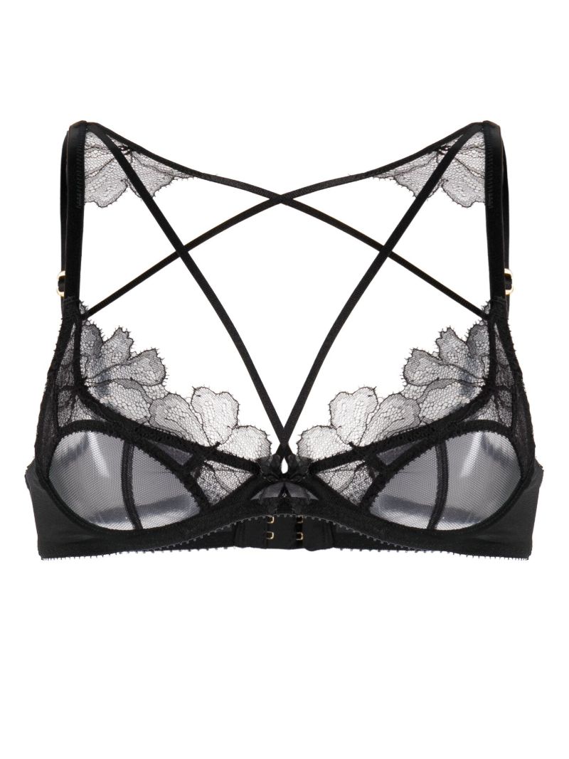 Black Kissie Lace-embellished Bra