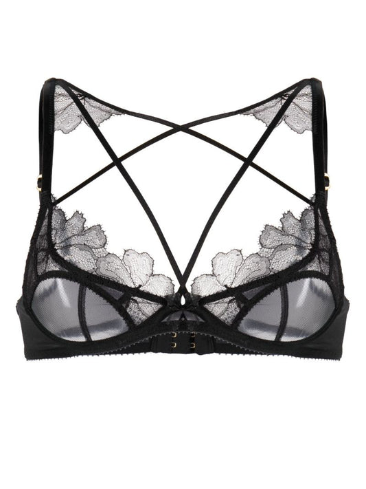 Black Kissie Lace-embellished Bra