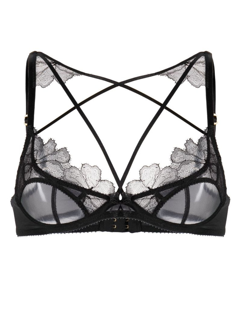 Black Kissie Lace-embellished Bra