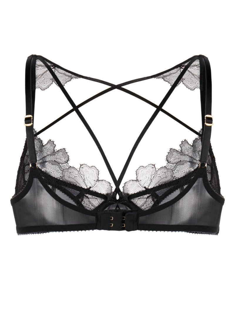 Black Kissie Lace-embellished Bra