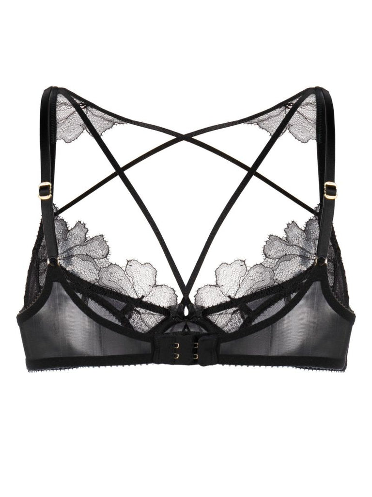 Black Kissie Lace-embellished Bra