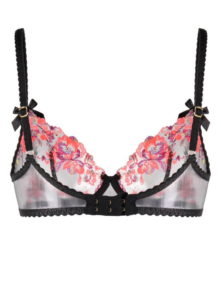 Black Lexx Floral-embroidered Bra