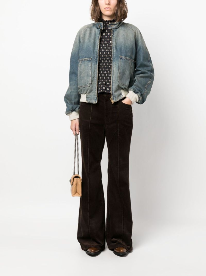 Blue Denim Bomber Jacket