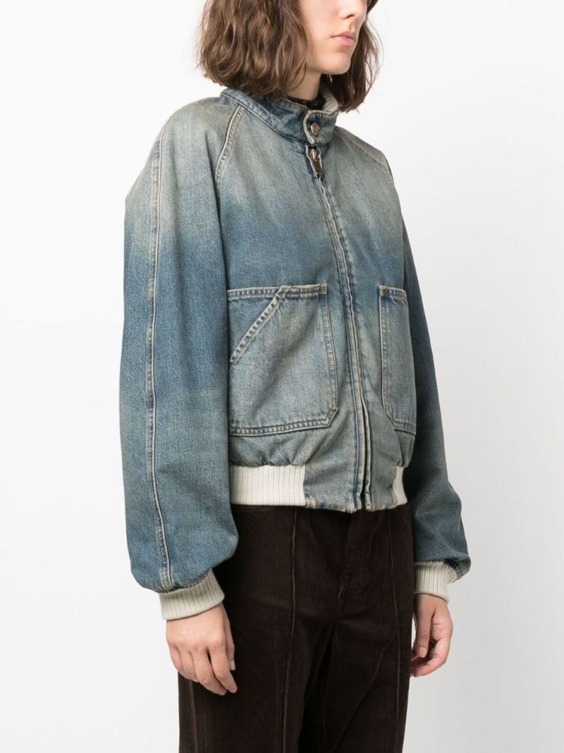 Blue Denim Bomber Jacket