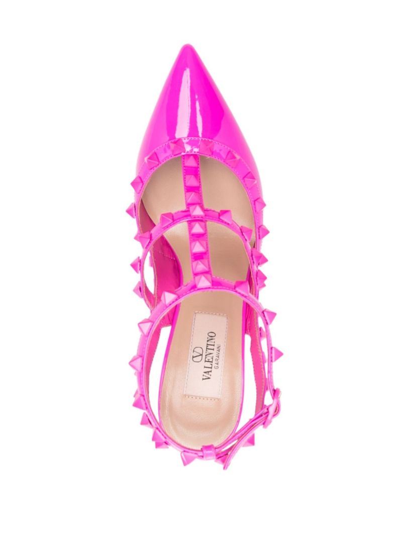 Pink Rockstud 100 Leather Pumps