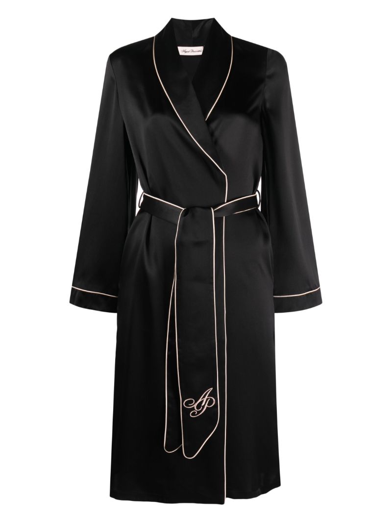 Black Classic Pj Dressing Gown